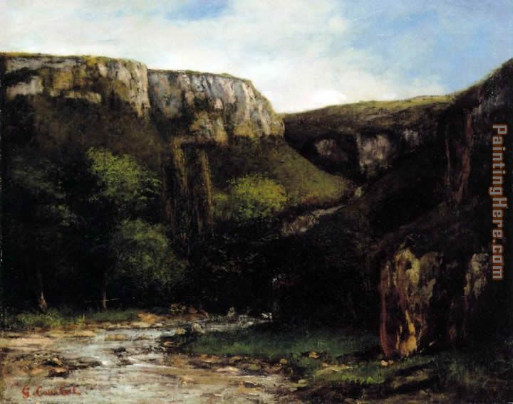 The Gorge painting - Gustave Courbet The Gorge art painting